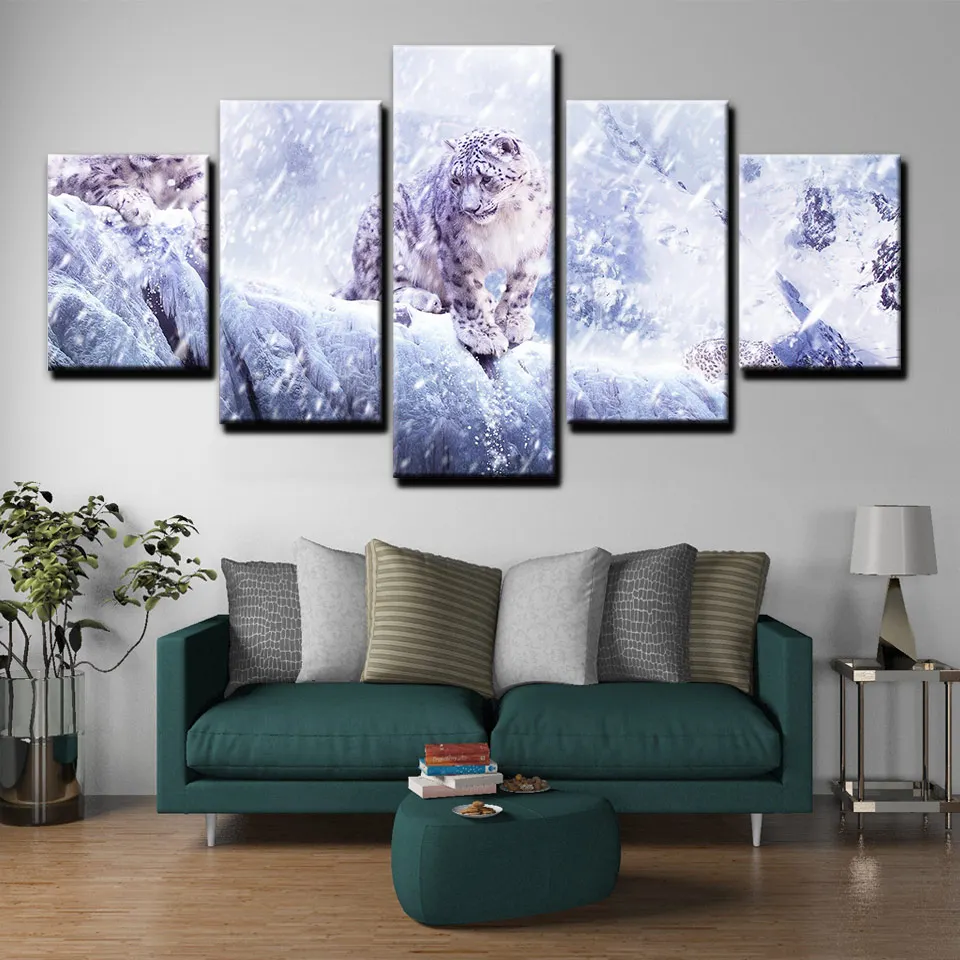 SNOW LEOPARD POSTER PRINT WALL ART NATURE IMAGE PICTURE