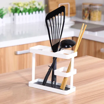

White Simple iron chopsticks cage tableware spoon Draining storage rack Organizer storage kitchen accessories