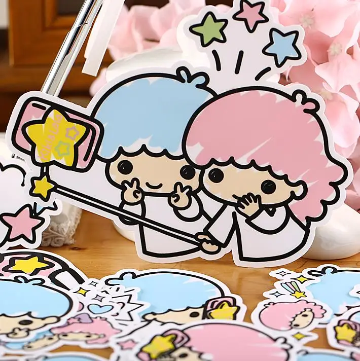 19pcs/pack Creative cute double star fairy girls scrapbooking stickers decorative sticker DIY craft Classic Toys sticker gift