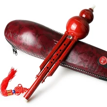Qimei Chinese Traditional Instruments Hulusi With Case ABS Gourd Flute Three Pipes Musical Instruments Key C Bb F G For Beginner