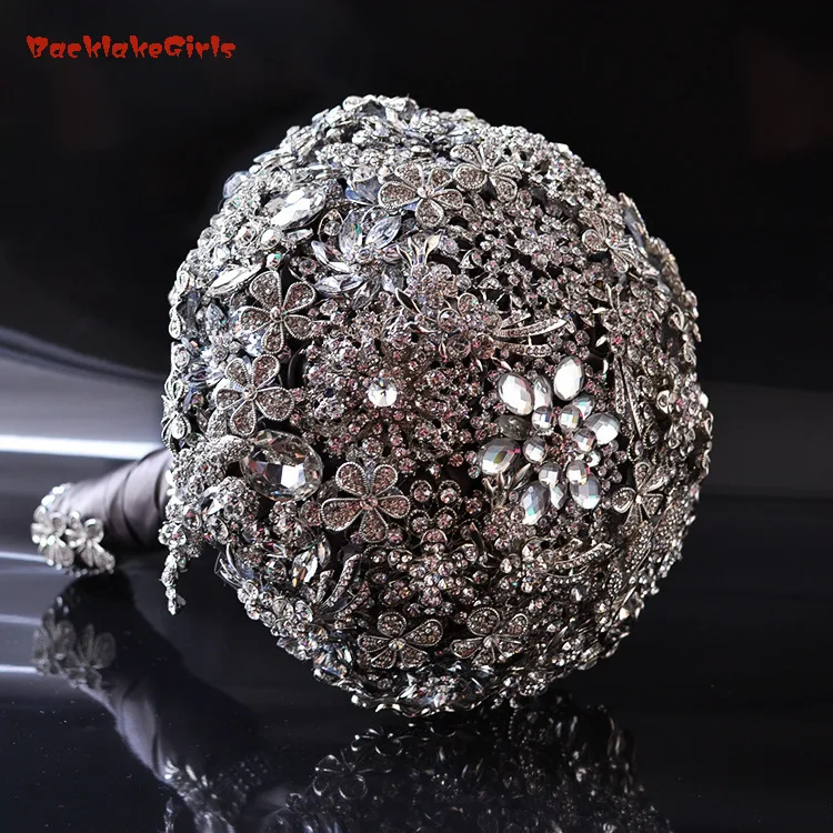 

BacklakeGirls Hot Sale Crystal Diamond Jeweled Bouquet De Mariage Luxurious Bride Bouquet Buque De Noiva Wedding Bouquet