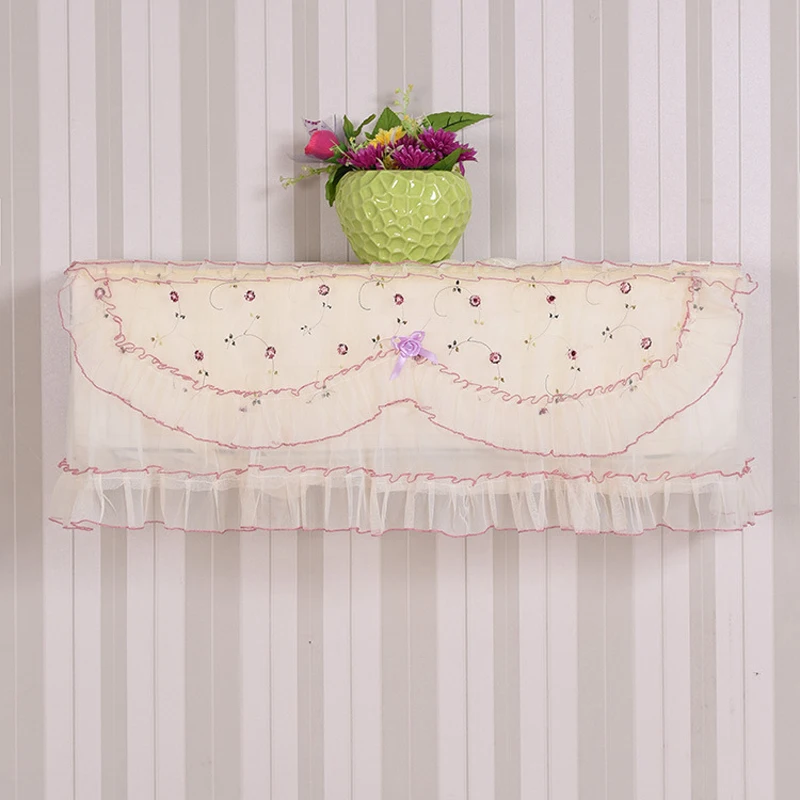 Hot Translucent Lace Cloth Embroidered Dust Proof Cover Hang Air Conditioner Cover Sweet Home Decor 88*20*36cm 2017 2017 Hot Translucent Lace Cloth Embroidered Dust Proof Cover Hang Air Conditioner Cover Sweet Home Decor 88*20*36cm 2017 2017