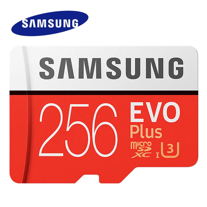 Карта памяти SAMSUNG EVO Plus, 4K Ultra HD, Micro SD, 256 ГБ, 128 ГБ, 64 ГБ, класс 10, MicroSD карта C10, UHS-I, флеш-карта MicroSD