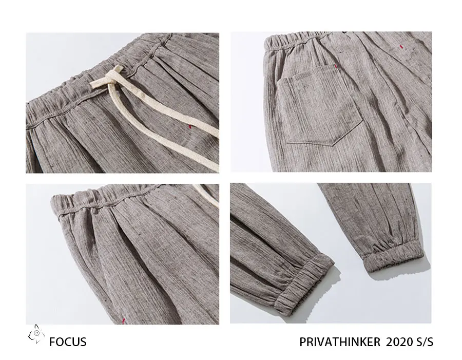 Бренд Privathinker, повседневные шаровары, Мужские штаны для бега, мужские брюки для фитнеса, мужские китайские традиционные Харадзюку, летняя одежда