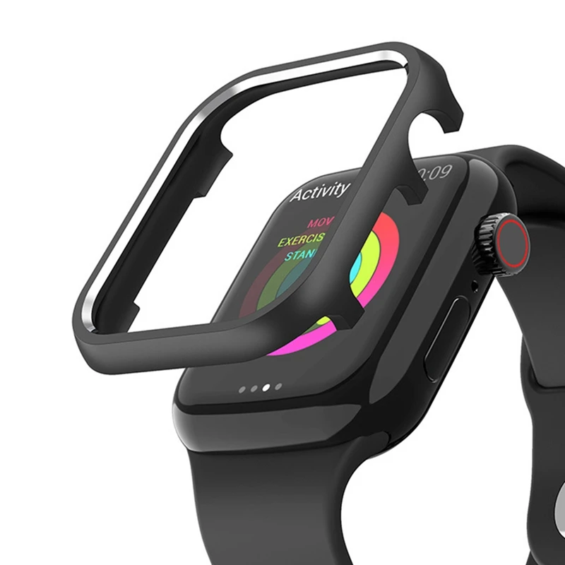 

Frame Protective Case For Apple Watch Series 4 40mm 44mm Luxury Cover Shell Perfect Match 40 44 Mm Black Sliver Gold