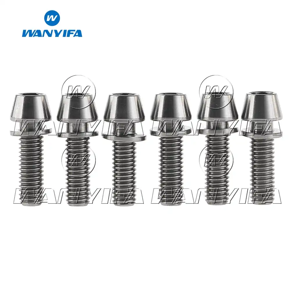 Wanyifa Titanium M5x16 18 20mm Hex Socket Washer Round Head Bolts for Bikes Stem