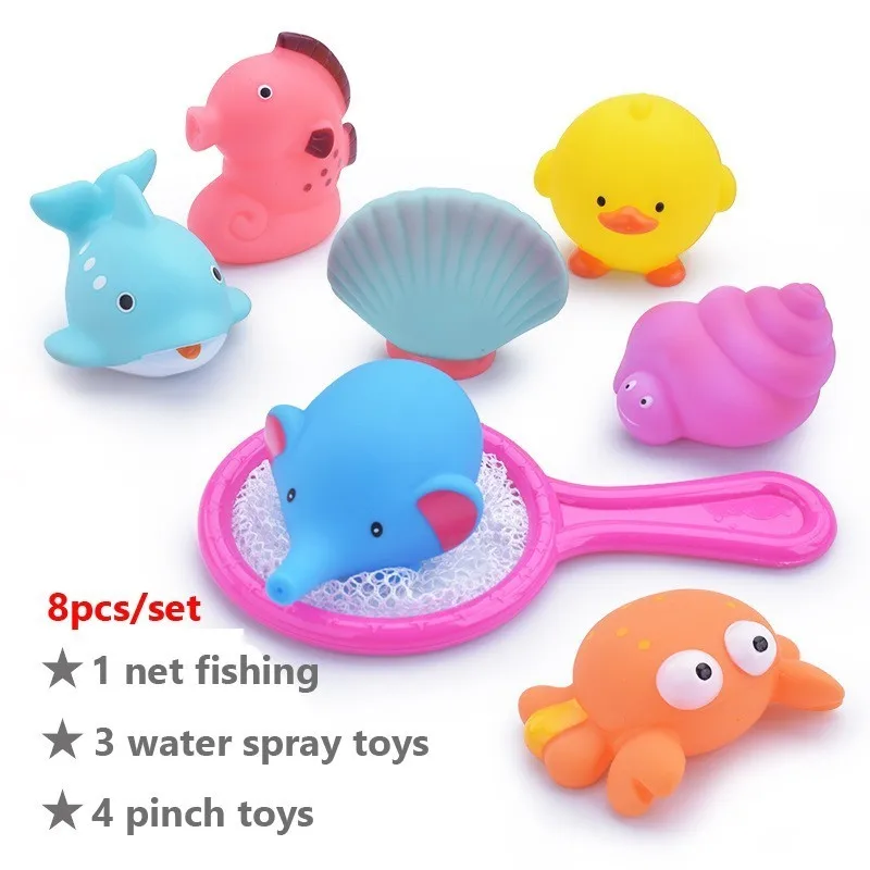 8pcs-Knead toy Aispmee 12 шт./партия, набор пляжных игрушек, мягкие резиновые игрушки для песка для детей, ковш, игровой набор, забавные игрушки для детей, летние, на открытом воздухе, Прямая поставка - Цвет: 8pcs-Knead toy