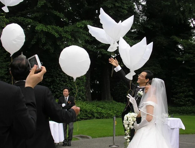 Helium Decoration White Flying Dove Balloon For Wedding