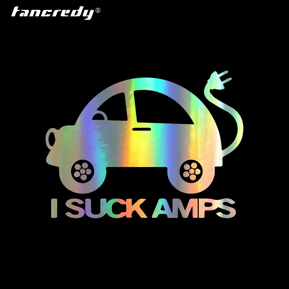 2nd Half Price EV Electric Vehicle I Suck Amps Funny Car Truck Sticker Car Styling Decoration