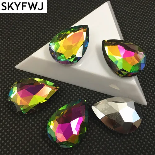 Цвет радуги Φ 4x6 7x10 10x14 13x18 18x25 20x30 30x40 мм платье Drop stone | Дом и сад