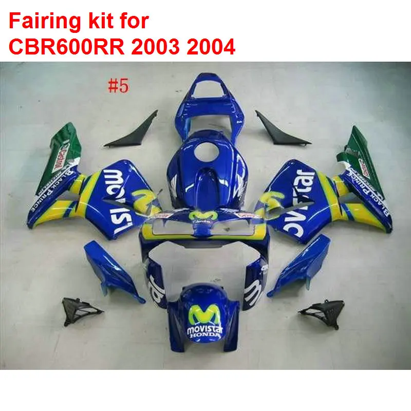 Fairings For HONDA CBR600RR 03 * 04 ( Blue &amp yellow ) High quality Abs Injection Molding fairing kit TP52 | Автомобили и