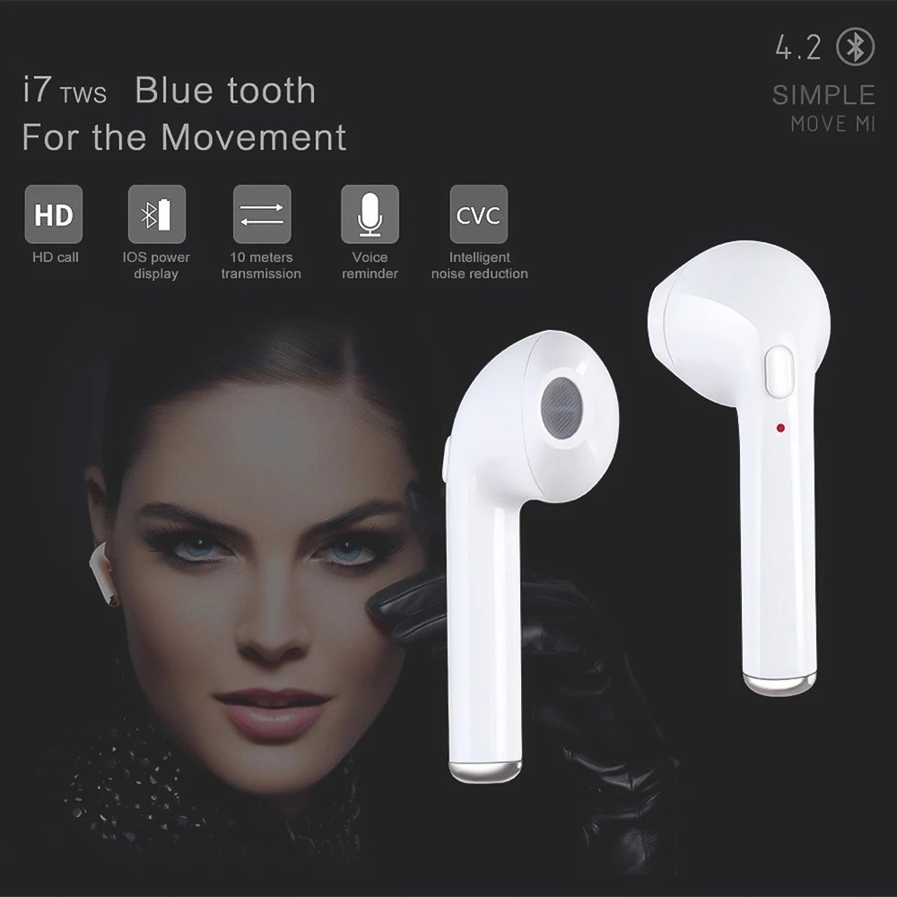 Teamyo i7s TWS беспроводные Bluetooth наушники-вкладыши музыкальные наушники набор стереогарнитура с зарядной коробкой микрофон для всех смартфонов