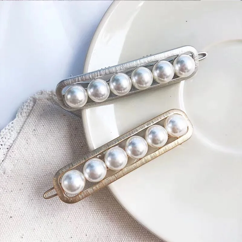 

Elegant Barrettes With Natural Pearl Handmade Women Pearl Hair Jewelry Silver&Gold Color Wholesale 3Pieces/Lot