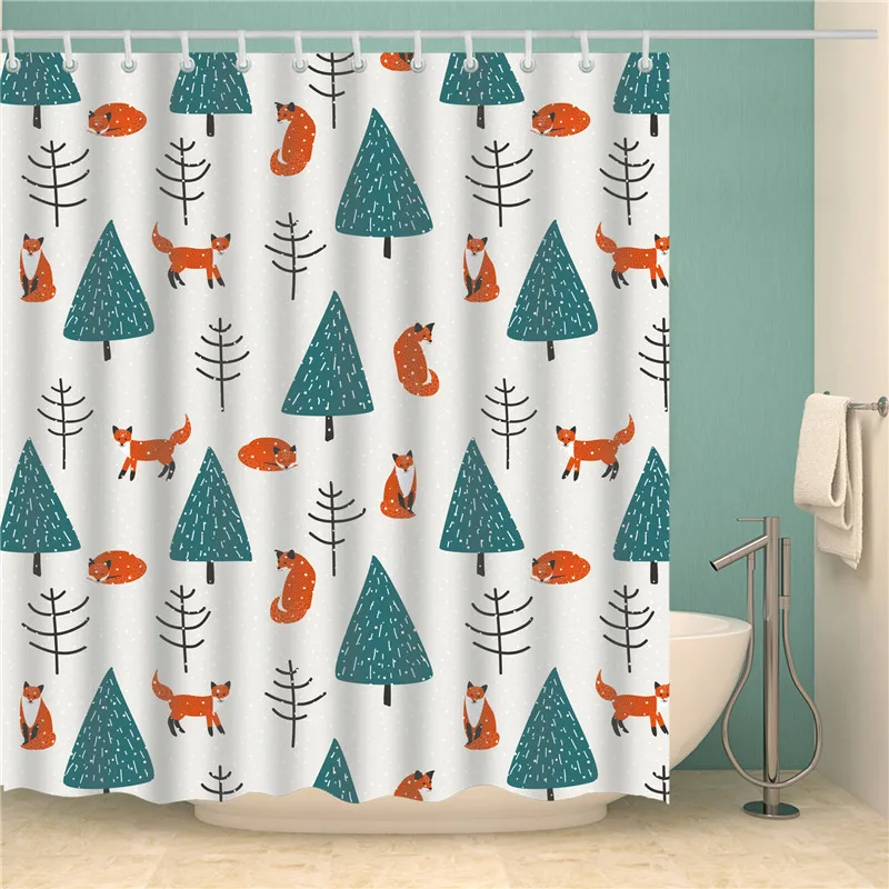 Современные Простые Стильные занавески для душа из полиэфирной ткани, водонепроницаемые занавески для ванной, набор для украшения ванной комнаты, моющийся экран - Цвет: C1013