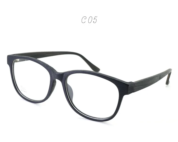 Ретро прозрачные линзы круглые очки мужские деревянные очки с узором оправа Женские Модные оптические очки винтажные очки - Цвет оправы: C05