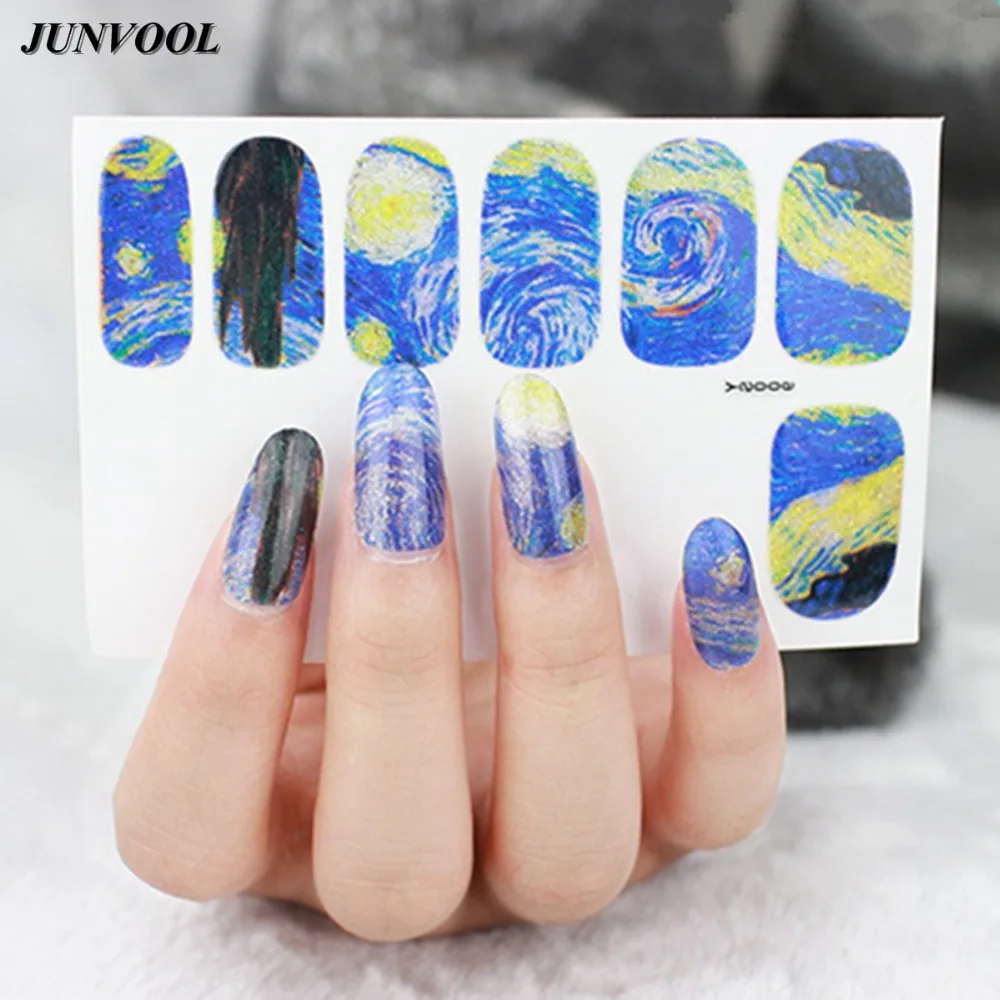 Galaxy Nail art Transfer Folien Aufkleber Schönheit Glitter Maniküre Meteor Dusche Nagel Aufkleber Adhesive Polnischen Wrap Nagel Tipps Decor in Galaxy Nail