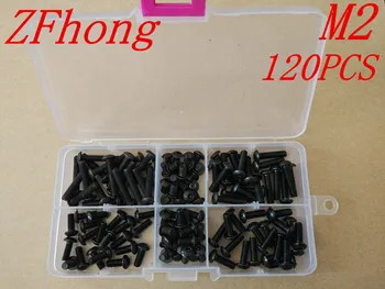 

120PCS ISO7380 Grade10.9 M2*4/6/8/10/12/16 Black Button Head Hex Socket Screw kits