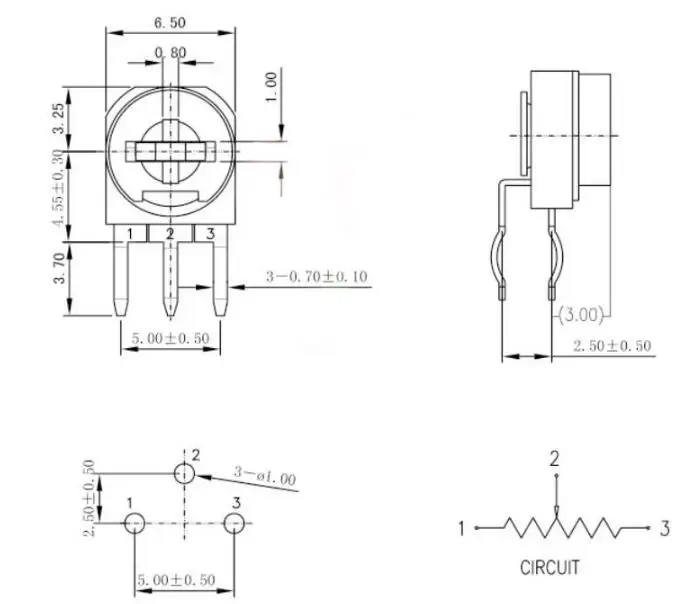 10 шт. RM063 RM-063 1 K, 2K 5K 10K 20K 50K 100K 200K 500K 1 м 100 200 500 Ом Подстроечный резистор подстроечный потенциометр переменный резистор WH06