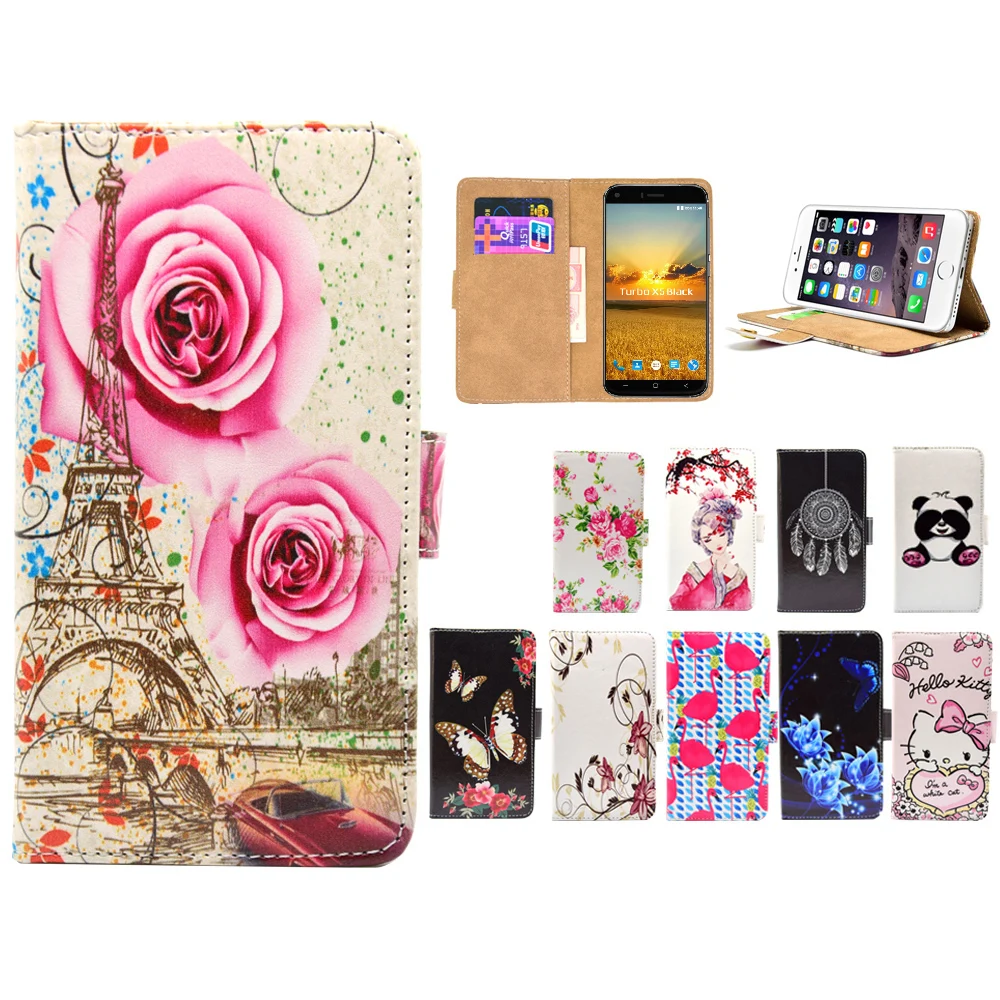 

LIHAIJUN 3C Higt quality Cartoon Flip pu leather Phone Cases Cover For Turbo X5 Black Hero X5 Space X Ray