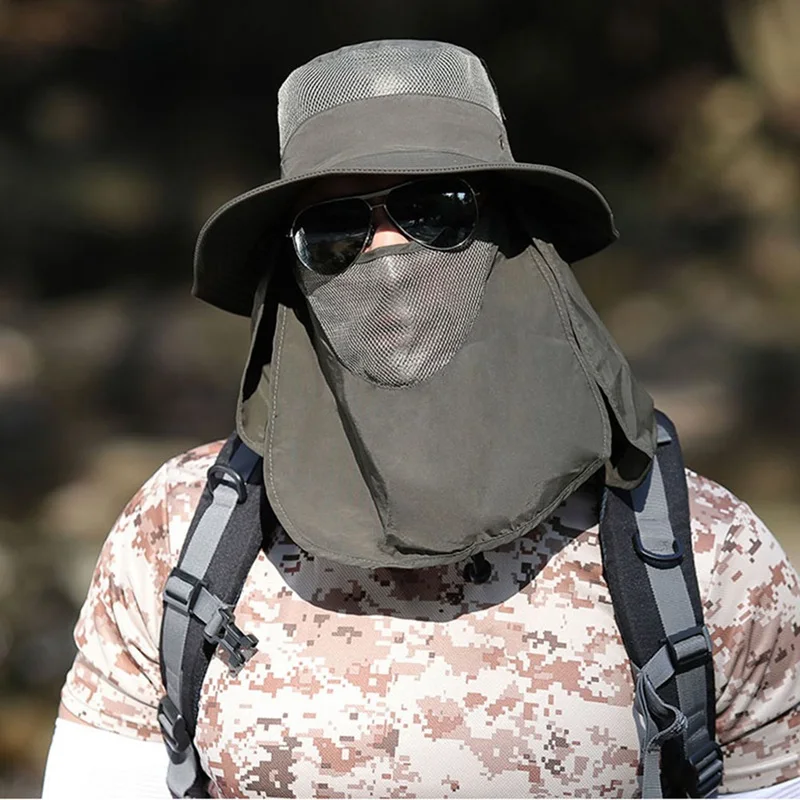 

Fishing Caps Men Women Quick Dry 360 Degree Sunshade UV Protection Removable Face Mask Ear Neck Cover Sports cap