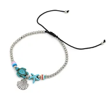Anklets for Women Girls Foot Jewelry Boho Summer Beach Barefoot Sandals Bracelet on the leg Ankle strap Alloy Shell Anklet 2020 new women s fashion cuban link anklets jewelry alloy shell bohemia beach gold anklet wholesale best friend gifts