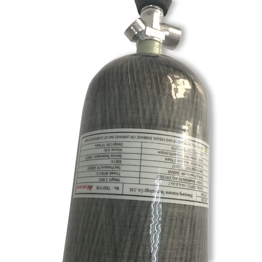 AC16831 высокое качество 6.8L CE 4500PSI цилиндр из углеродного волокна HPA пневматическая