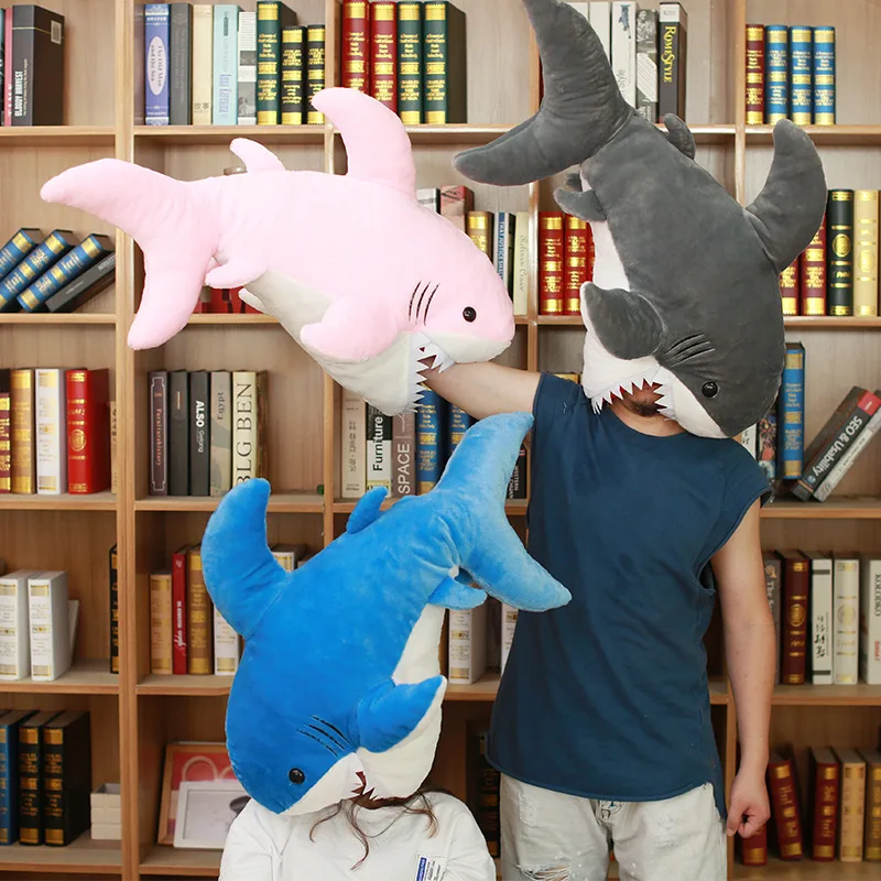 

90cm Funny Shark Toy Soft Stuffed Ocean Animal Plush Big Simulation Lifelike Shark Doll for Children Kids Cushion Soft Toys