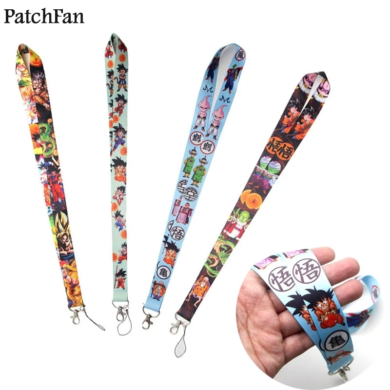 

20pcs/lot Patchfan Dragon ball keychain lanyard webbing neck strap fabric para id badge phone holders necklace accessory A1181