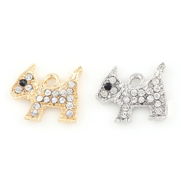 13*16mm Alloy Rhinestone Charm Pendants Pet Dog Charm DIY Charms