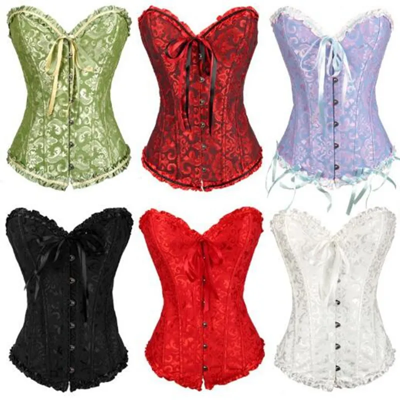 

7 Color Satin Bone Lace Up Steampunk Corset Sexy Bustier Women Corselet Corset and Bustier Corset Overbust Slim Corset Strapless