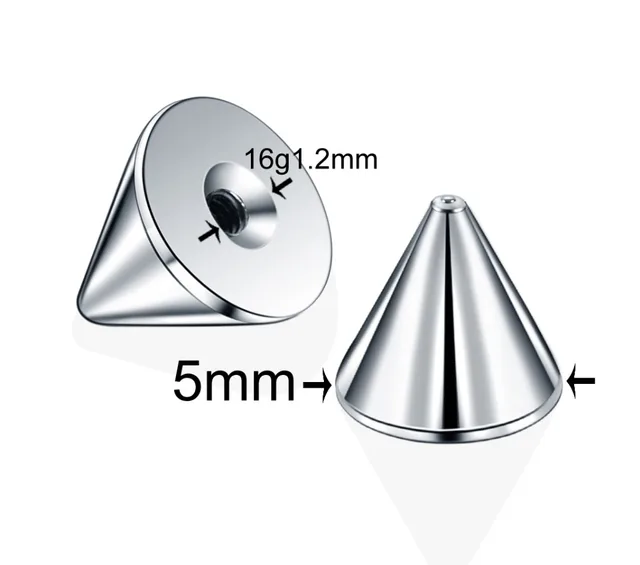 100Pcs/lot 16G 14G Steel Screw Cone Replacement Accessories Eyebrow Tongue Belly Piercing Lip Nose Septum Ring Body Jewelry 2