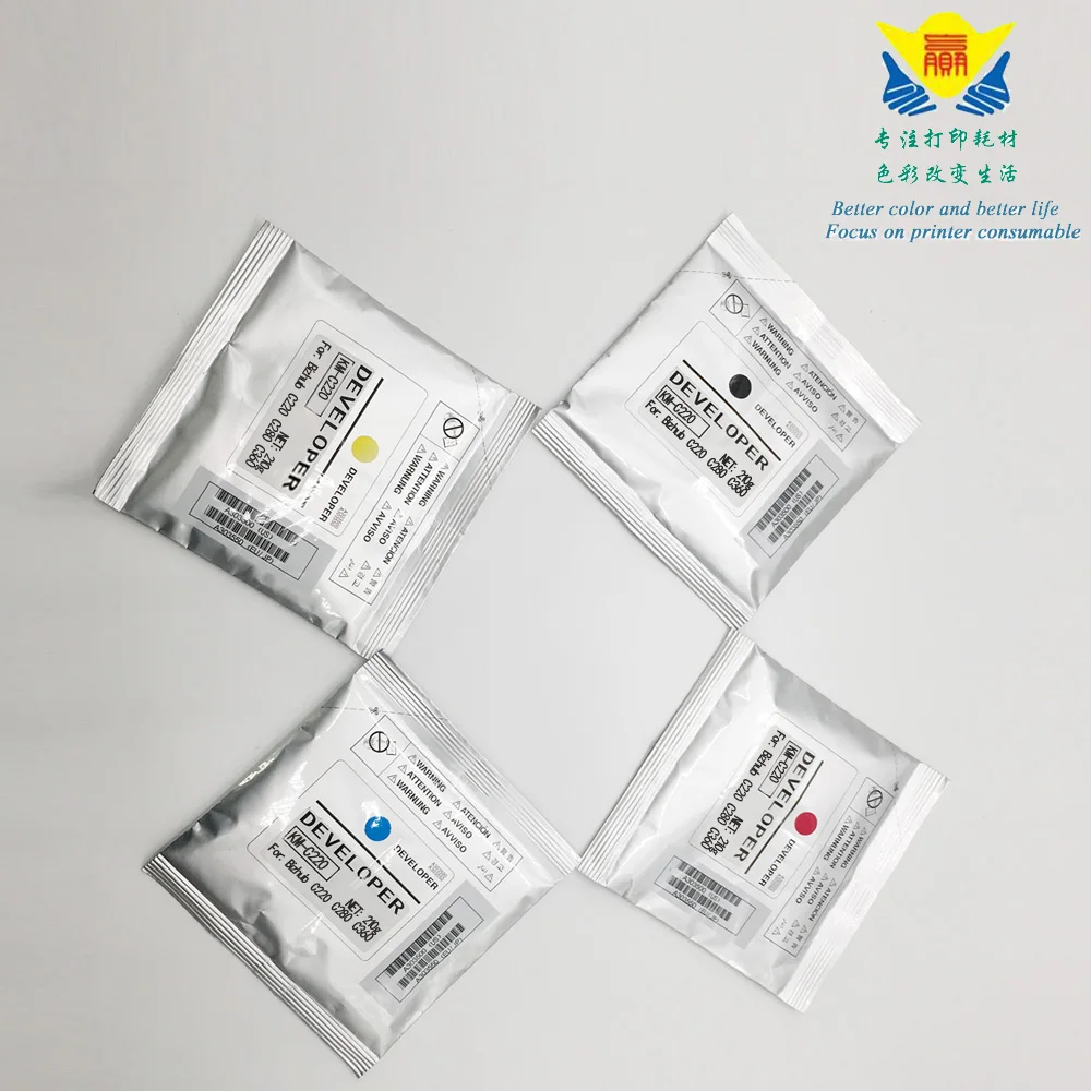 

JIANYINGCHEN Compatible color Developer powder for Konica Minolta Bizhub C220 C280 C360 laser printer (4bags/lot) 210g per bag