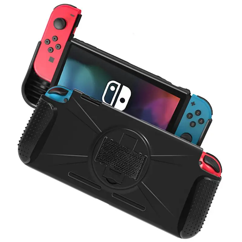 

JYS For Nintend Switch NS Console TPU Protective Grip Shell Cover Case Anti-slip Wristband Playstand Anti-Shock