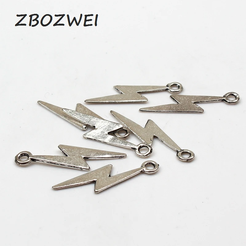 

20pcs Charms Small lightning 27*8mm Antique Tibetan Silver Pendant Accessories DIY Vintage bracelet Necklace Handmade
