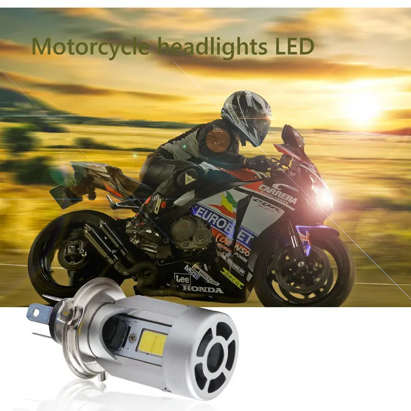 

2018 New Time-limited Carro Auto Led Car 12v Hb2 H4 Motorcycle Moped Scooter Light Bulb 6500k Moto Accessories For Harley