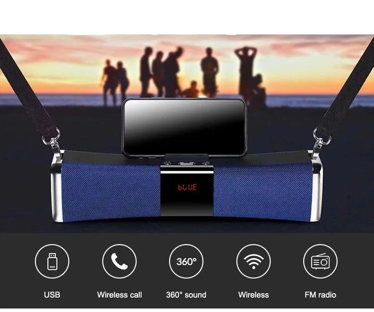 Открытый беспроводной Bluetooth динамик E822 Сабвуфер мини-ремень портативный телефон кронштейн с экраном Bluetooth аудио TFcard fm-радио