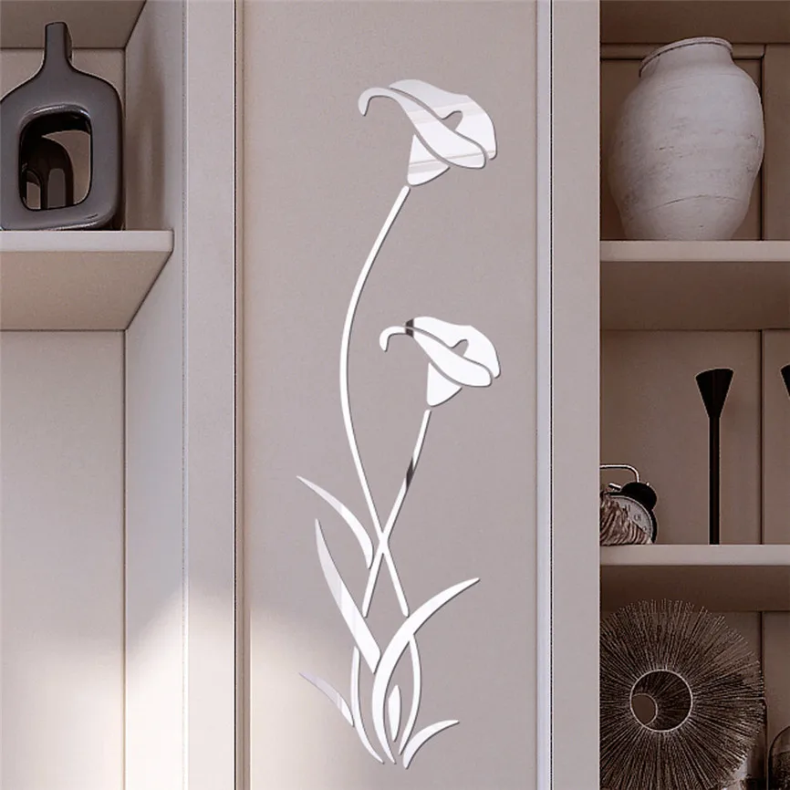 3D Diy акриловый в форме цветка стикер на стену Современный Стикер s украшение винтажный домашний Декор 100*29 см