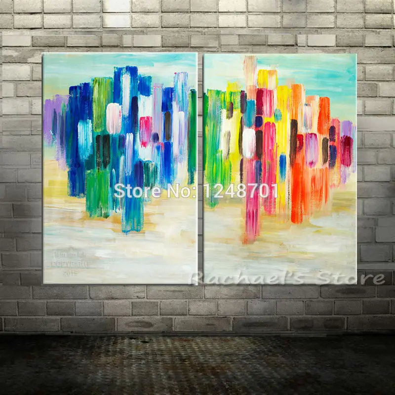 

Hand Painted Modern Abstract Oil Painting colorful Art pink blue green Picture Wall Art For Living Room Home Decoration Pictures
