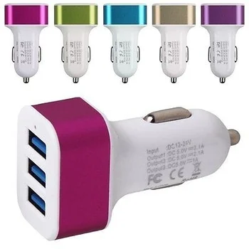 

100Pcs/Lot Car Charger Three Port 5.1 A High-capacity Car Adapter
