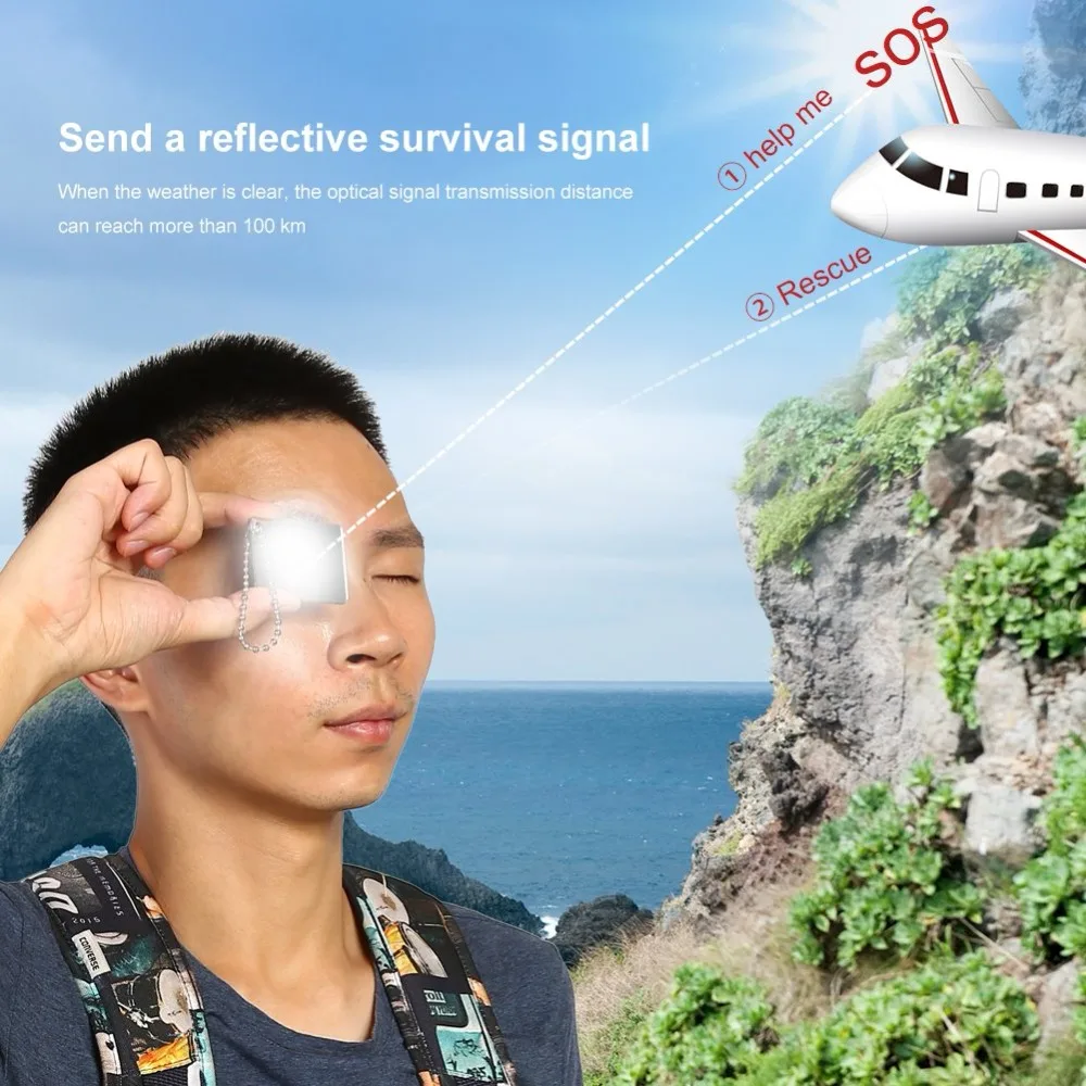 Outdoor EDC reflective Mirror Survival Tools Floating Signal Mirror Suvival Bushcraft With aiming function outdoor Essential (9)