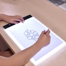 Buy Portable Ultra-Thin A4 LED Light Copy Painting Drawing Board Stencil Touch Animation Copy Tracing Pad Light Box Tablet Gift Toy