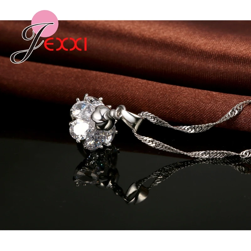 925 Sterling Silber Cubic ia Pilz Anhänger Halskette Ohrringe Brincos Party Engagement Schmuck-Sets