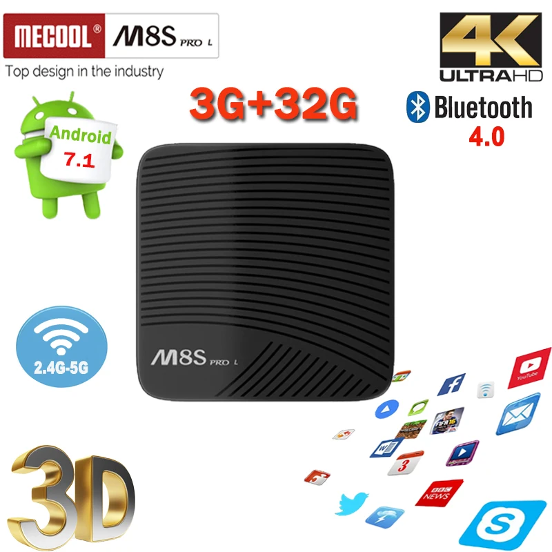 

Android 7.1 TV Box M8S PRO L Amlogic S912 3G/16G 3G/32G HD 4K 2.4G/5G WiFi BT4.1 HDR10 Voice Remote Control Media Player