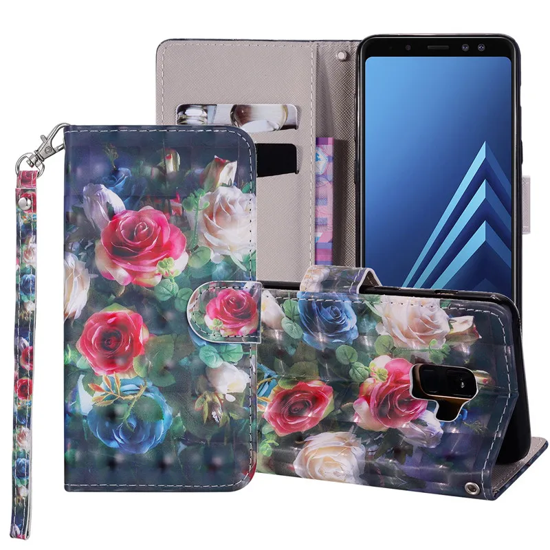 Чехол для Samsung Galaxy A6 Plus A8 2018 J3 J4 J6 J7 J8 J2 Pro роскошный кожаный чехол книжка с объемным