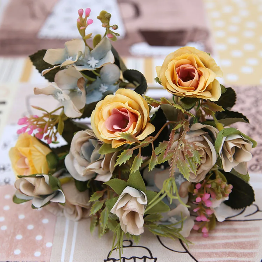White Pink Colorful DIY Silk Rose Artificial Flower High Quality Fake Hydrangea Flowers for Home Garden Wedding Table Decor White Pink Colorful DIY Silk Rose Artificial Flower High Quality Fake Hydrangea Flowers for Home Garden Wedding Table Decor