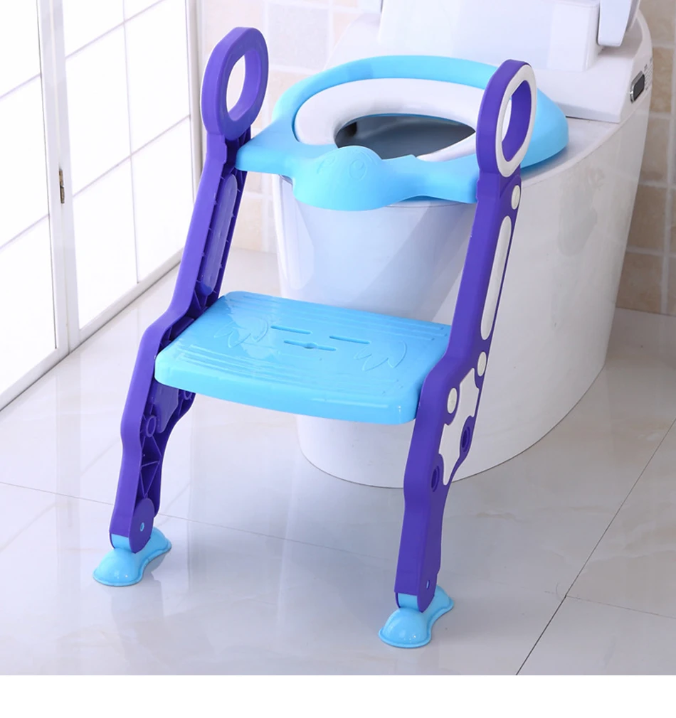 Assento do Toalete Escada para Crianças Treinamento Potty Bebê Dobrável Ajustável Cadeira Passo Banqueta Criança Segurança Toalete Trainer Assento Pote 19 Mamãe e Bebê