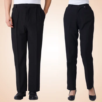 

2020 men's loose chef trousers food service work wear stripe kitchen restaurant uniform cook pant for man chef bottoms
