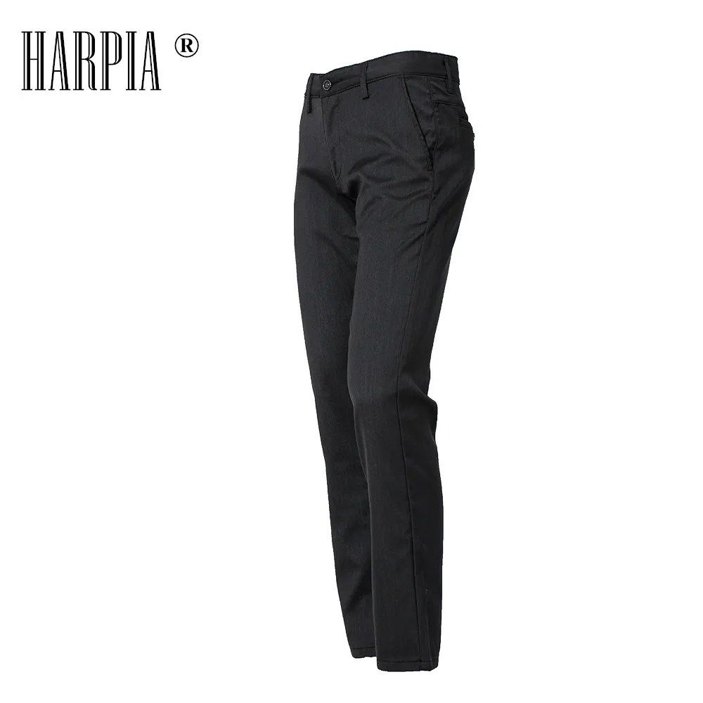 Harpia High-quality New Comfort Business Men's Pants Men Cotton Pure Color Casual Pants Trousers Straight Male Leisure Long Pant