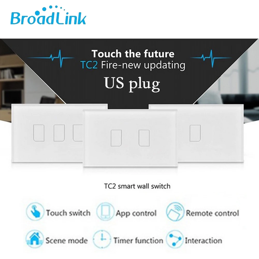 Broadlink умный дом TC2 WiFi переключатель работает для Alexa Google Home US стандартная