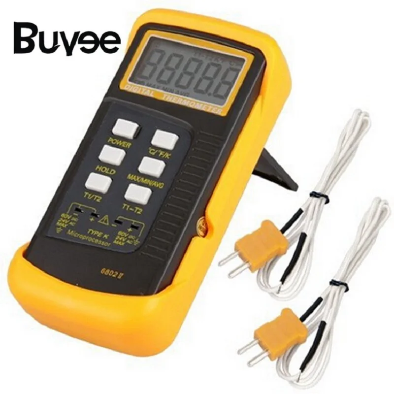 

Digital Thermometer 2 K-Type Thermocouple Sensor 2 Channel Sensors Probe -50C to 1300C Industrial Temperature Meter BGA rework